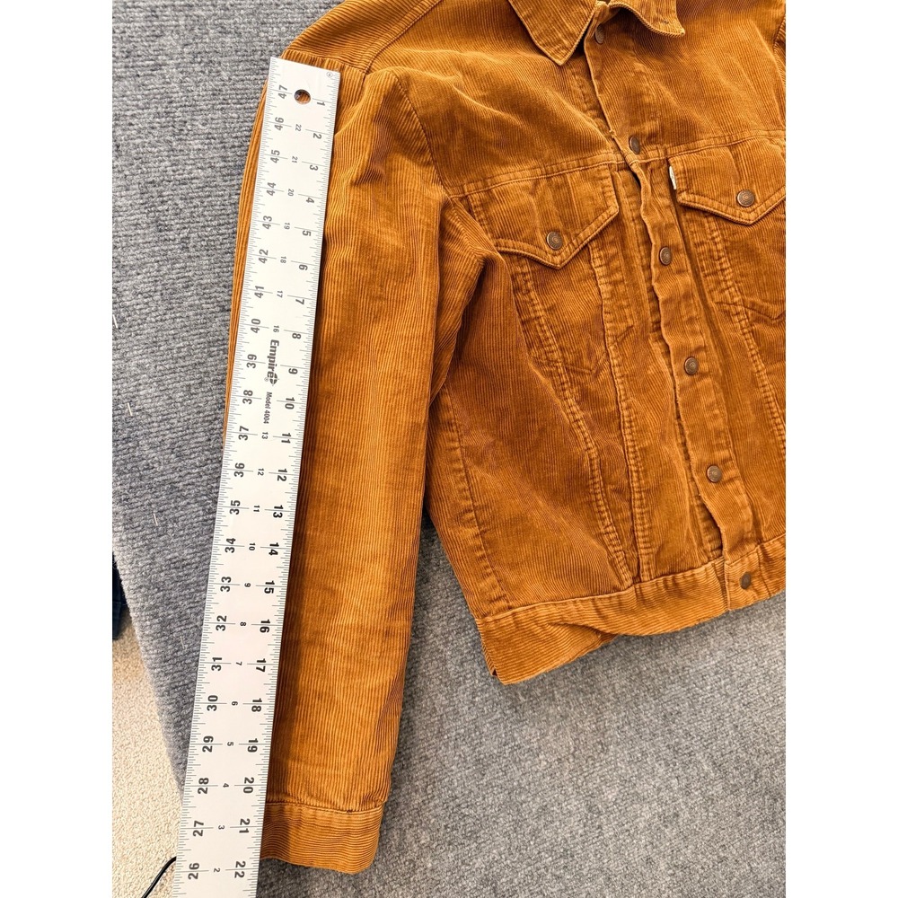 Vintage Levi's Women's Corduroy Trucker Jacket Size S Brown Tan Button Front - Picture 9 of 16